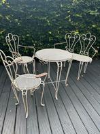 Antieke bistro set, Bijzettafel, Ophalen of Verzenden, Zo goed als nieuw, Tuinset