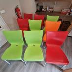 Partij leuke kunststof stoelen in 4 kleuren, lichtgewicht, Vijf, Zes of meer stoelen, Kunststof, Gebruikt, Ophalen