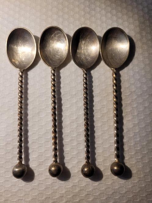 Vintage Zilveren Theelepels - Set van 4, Antiek en Kunst, Antiek | Bestek, Ophalen of Verzenden