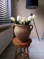 keramische versleten - look sierpot met afwatering, Ophalen of Verzenden