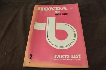 Honda 90 model CT200 1965 motorcycle parts list Trial CT 200 beschikbaar voor biedingen