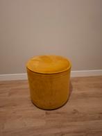Velvet poef geel, Huis en Inrichting, Banken | Voetenbanken en Poefen, Ophalen, Minder dan 50 cm, Rond, Minder dan 50 cm