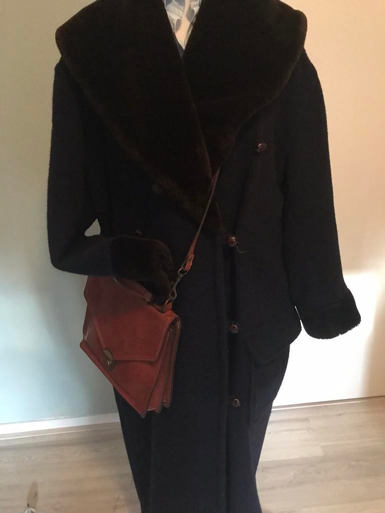 Oversized winterjas van apalcowol en echt bont, Kleding | Dames, Jassen | Winter, Verzenden, Zo goed als nieuw, Maat 38/40 (M)