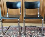 THONET Sledestoel S 43 van Mart Stam, houten zitting 2 stuks, Huis en Inrichting, Stoelen, Ophalen, Gebruikt, Twee, Zwart