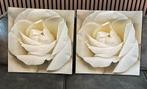 2 canvas doeken - witte ijsbergroos - IKEA, Huis en Inrichting, Woonaccessoires | Schilderijen, Tekeningen en Foto's, Gebruikt