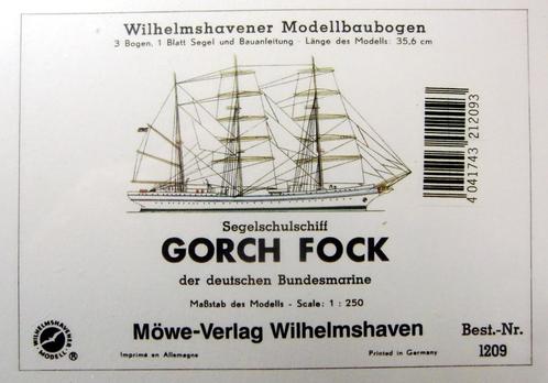 (81) Bouwplaat zeil-school-schip Gorch Fock 1/250, Hobby en Vrije tijd, Modelbouw | Boten en Schepen, Zo goed als nieuw, 1:200 of kleiner
