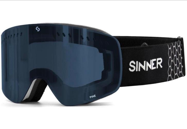 Skibril SINNER - PINE - Mat Zwart - Unisex - Maat One Size, Sport en Fitness, Skiën en Langlaufen, Zo goed als nieuw, Overige typen