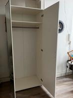 Witte kledingkast met spiegel - hand en 1 plank, Ophalen, 50 tot 100 cm, Zo goed als nieuw, 150 tot 200 cm