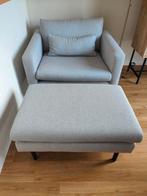 Loveseat met hocker grijs, Huis en Inrichting, Fauteuils, Ophalen, 75 tot 100 cm, Zo goed als nieuw, 100 tot 125 cm