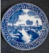 Antiek Delfts Blauw Wandbord - 22 cm, Antiek en Kunst, Antiek | Wandborden en Tegels, Ophalen of Verzenden