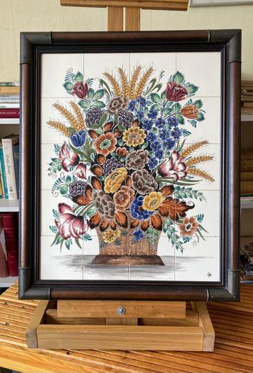 Tegeltableau "Bloemen in vaas" - Jaap Kroon beschikbaar voor biedingen