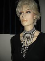Choker Klr Ketting Zwart Wit Pop-Art periode 1960 Vintage, Sieraden, Tassen en Uiterlijk, Ophalen of Verzenden, Overige materialen