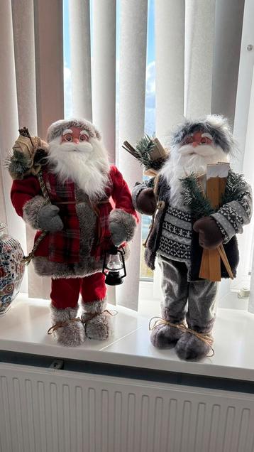 Twee grote kerstmannen – 62 cm hoog! beschikbaar voor biedingen