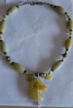 Bijzondere ketting tribal, etnisch, spiritueel jade?, Sieraden, Tassen en Uiterlijk, Antieke sieraden, Verzenden, Zilver, Ketting
