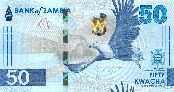 Zambia 50 Kwacha 2024 Unc pn 64a, Postzegels en Munten, Bankbiljetten | Afrika, Los biljet, Zambia, Ophalen of Verzenden