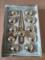 11 delige kerstballen piek set goudkleurig, Ophalen of Verzenden, Gebruikt