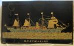 Red Star Line ocean liner SS Friesland in postzegel kader, Antiek en Kunst, Curiosa en Brocante, Ophalen