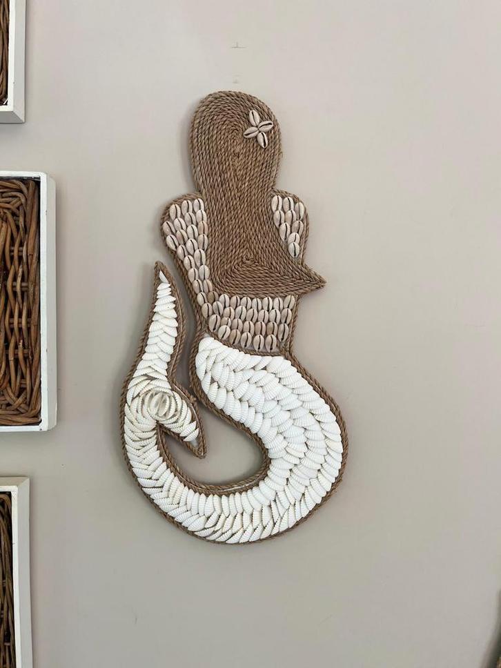 Nieuw schelpen zeemeermin maat M, Huis en Inrichting, Woonaccessoires | Wanddecoraties, Nieuw, Ophalen of Verzenden