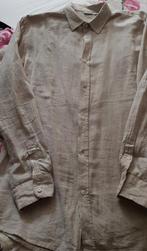 Herenoverhemd beige mt L kat/lin zgan, Kleding | Heren, Overhemden, Ophalen of Verzenden, Zo goed als nieuw, Beige, Halswijdte 41/42 (L)