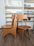 2 Vintage Plywood Design Stoelen, Ophalen, Gebruikt, Twee, Bruin