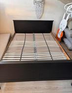 Hemnes ikea bed - aangepast 160 breed, Ophalen, Gebruikt, Zwart, Tweepersoons