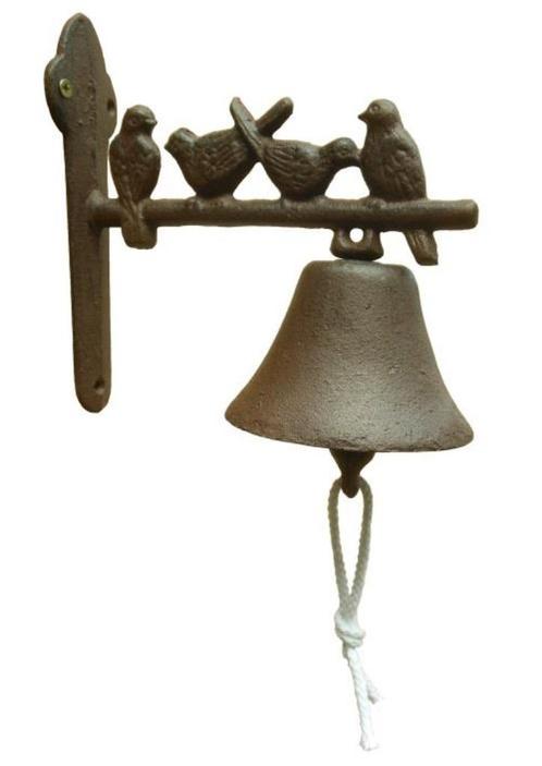 Deurbel gietijzer met vogels, Huis en Inrichting, Woonaccessoires | Overige, Nieuw, Verzenden