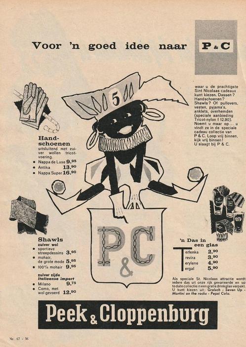 Retro reclame 1962 P&C Peek Cloppenburg Zwarte Piet, Verzamelen, Retro, Overige typen, Ophalen of Verzenden
