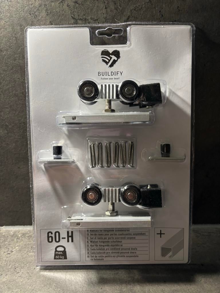 Buildify Wielset om schuifdeur aan op te hangen, 80 tot 100 cm, Overige typen, Nieuw, Ophalen of Verzenden