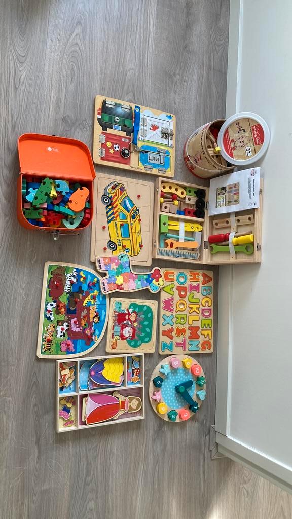 Pakket houten speelgoed als pakket of per stuk te koop, Kinderen en Baby's, Speelgoed | Houten speelgoed, Zo goed als nieuw, Ophalen of Verzenden