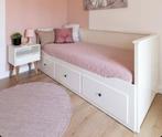 HEMNES Bedbank met 3 lades WIT, Ophalen, Wit, Tweepersoons, 80 cm