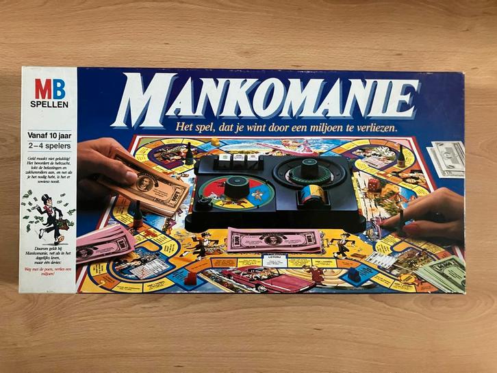 Mankomanie Bordspel - MB Klassieker!, Hobby en Vrije tijd, Gezelschapsspellen | Bordspellen, Gebruikt, Drie of vier spelers, Ophalen of Verzenden