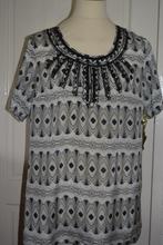 ciso, leuk tuniek met print en kraaltjes, maat 42/44, Kleding | Dames, Beige, Maat 42/44 (L), Ciso, Ophalen of Verzenden