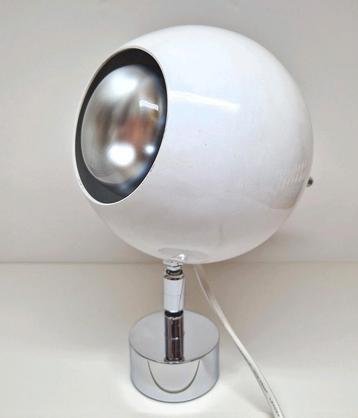 Retro Space Age witte Eyeball tafellamp / bureaulamp 1960. beschikbaar voor biedingen