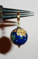 Hanger Globe Wereldbol 585 Goud Edelsteen, Verzenden, Zo goed als nieuw, Met edelsteen, Goud