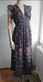 In april 1986 jurk maat XS/zwart met roze bloemen en dots, Zwart, Ophalen of Verzenden, Zo goed als nieuw, Maat 34 (XS) of kleiner