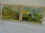 Jacht prent jager hond prooi jagen hert vintage jachtprenten, Huis en Inrichting, Minder dan 50 cm, Gebruikt, Ophalen of Verzenden