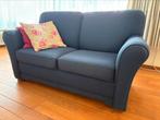 Tweezits blauwe, stoffen bank, Ophalen, Gebruikt, 150 tot 200 cm, Tweepersoons