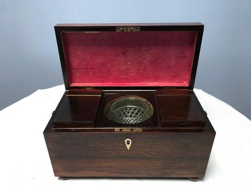 Theekist van palissanderhout 19e eeuw., Antiek en Kunst, Antiek | Woonaccessoires, Ophalen of Verzenden