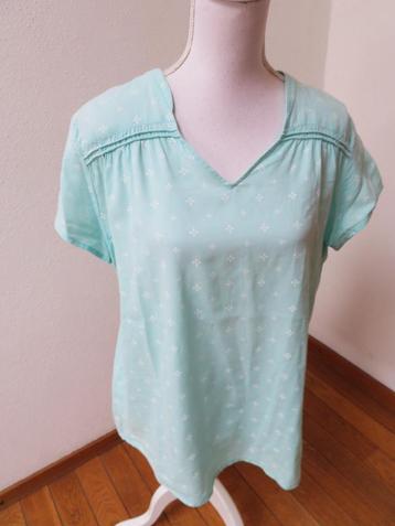 S95 ESPRIT blouse shirt mint groen wit maat 40	 beschikbaar voor biedingen