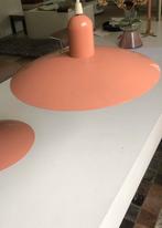 Vintage metalen set identieke hanglampen roze, Ophalen of Verzenden, Zo goed als nieuw, Minder dan 50 cm
