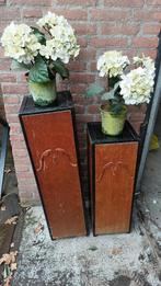 Set houten pilaren / zuilen 72 en 92 cm, Huis en Inrichting, Ophalen, Gebruikt