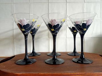 Set van 6 Vintage (Martini)glazen beschikbaar voor biedingen