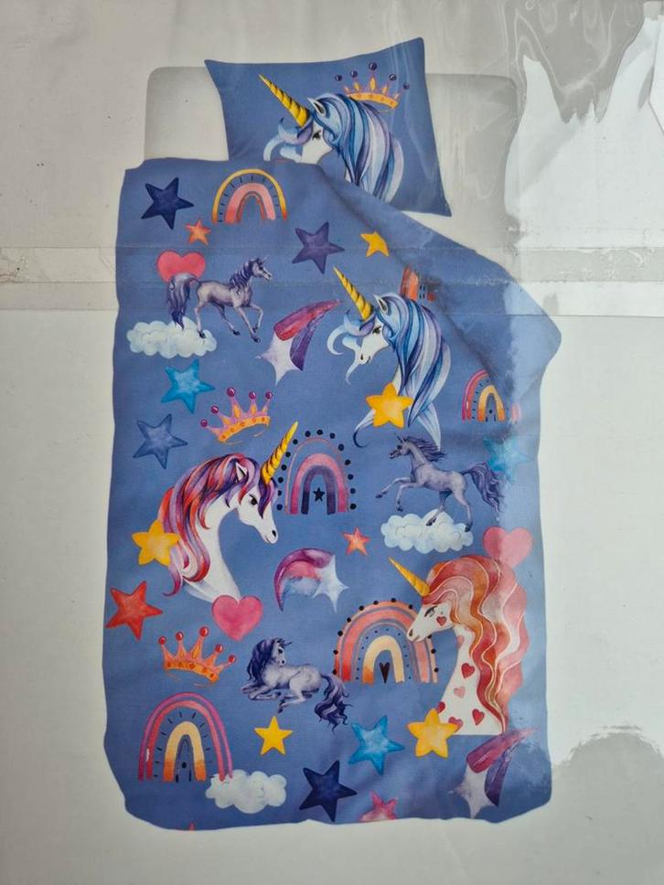 Snoozing Kids Eenhoorn Dekbedovertrek 140x200, Kinderen en Baby's, Kinderkamer | Beddengoed, Nieuw, Dekbedovertrek, Overige kleuren