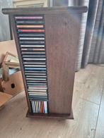 Eikenhouten cd rek incl. Cd's, Huis en Inrichting, Ophalen, Gebruikt, Hout, Cd's