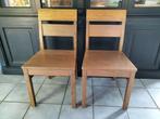 GRATIS - Twee houten stoelen, Huis en Inrichting, Ophalen, Twee, Bruin, Zo goed als nieuw