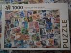 REBO puzzel biljetten van de wereld bankbiljetten, Ophalen of Verzenden, 500 t/m 1500 stukjes, Gebruikt, Legpuzzel