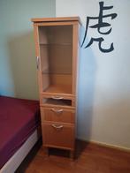 Studentenkast...Houten vitrinekast met laden, Huis en Inrichting, Kasten | Vitrinekasten, Minder dan 50 cm, Met deur(en), Glas