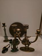 Diverse Israelische kandelaars - Set van 5 decoratief bord, Ophalen of Verzenden, Koper of Brons