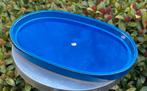 Suiban ovaal blauw geglazuurd Japans aardewerk 41,7x28,5x3,6, Tuin en Terras, Bloempotten, 25 tot 40 cm, Ophalen of Verzenden
