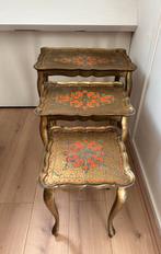 Vintage Florentijns bijzettafeltjes 3 st.houtlook, Ophalen